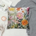 thumbnail image 2 of COMIO  Throw Pillow Covers Wild Flowers - Botanical Spring Floral Butterfly Colorful Decorative Pillow Case for Sofa Couch Bedroom Living Room Car Home Decor 18x18 Inches Summer Pillowcase, 2 of 5