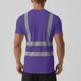 thumbnail image 5 of UVEASISHA High Visibility Shirts for Men Mesh Quick Dry Safety T-Shirt Short Sleeve Reflective Strip Work Tees Outdoor Construction Summer Tops with Chest Pocket Purple S, 5 of 9