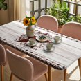 thumbnail image 3 of Texas Star Vintage Table Cloths for 3 Foot Rectangle Tables, Red Berry Retro Art White Wooden Patio Waterproof Elastic Fitted Tablecloths, Washable Rectangular Table Cover for Camping, 3 of 8