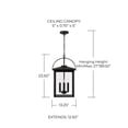 thumbnail image 2 of 4 Light Outdoor Hanging Lantern In Farmhouse Style-23.5 Inches Tall And 13.25 Inches Wide Capital Lighting 948042Bk, 2 of 5