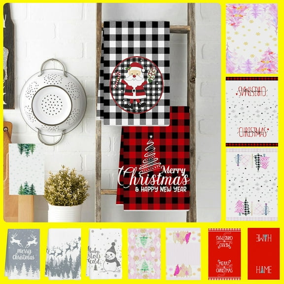 Dmlowu Christmas Towels - Ultra Soft Quicker Dry Christmas Kitchen Towels, Highly Absorbent Bath Towels, Hand Towels for Bathroom Christmas Decorations, Christmas Kitchen Decor