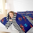 thumbnail image 4 of Homewish Kids Teens Racing Car Full Size Comforter Sets 3-Piece,Extreme Sport Bedding Comforter Set,Geometric Plaid Grid Lightweight Bedding Sets,Luxury Bedroom Decor,Reversible, 4 of 8