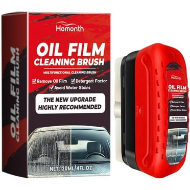 Automotive Oil Film Cleaning Brush, Reusable Oil Film Cleaning Brush, One-Piece Automotive Oil Cleaning Brush, Rain and Fog Proof Glass Cleaning Board, 120ml Capacity (1Pc)