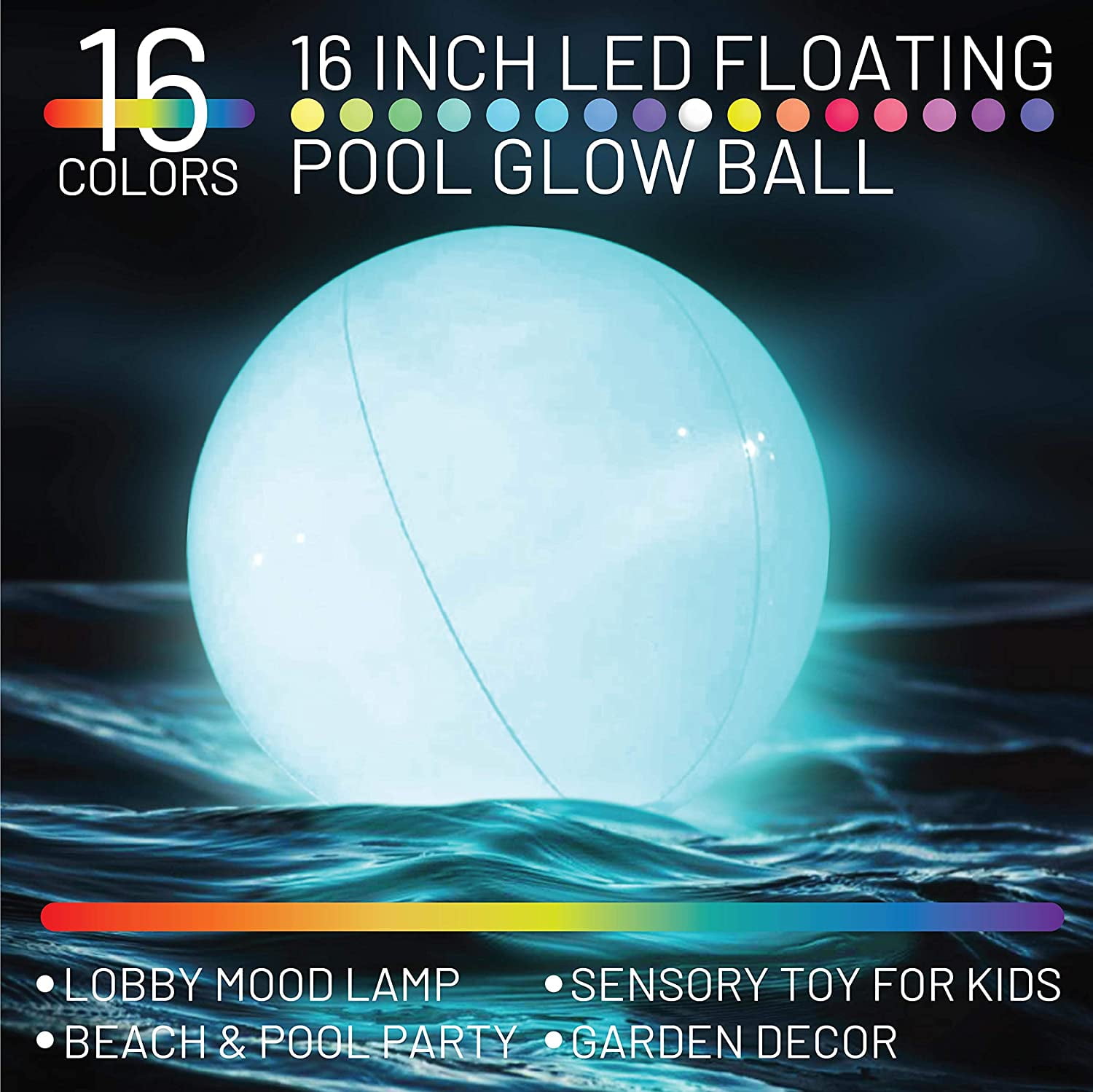 10 Grade Brightness Glow Ball for Outdoor Pool Beach Party Games for Adults Pool Patio Garden Decorations 4 Pieces Pool Toys 16 Inch LED Beach Ball with Remote Control 16 Colors 4 Models 