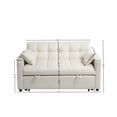 thumbnail image 5 of Sofa Bed, Sleeper Sofa, Convertible Couch&nbsp;3-in-1 with Adjustable Backrest (105°/138°/180°), Velvet Pull Out Couch with Storage Pockets, Supports 600 lbs, Cream, 5 of 7