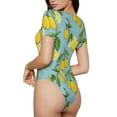 thumbnail image 3 of Haiem Lemon Women's Crew Neck Short Sleeve Bodysuit Tops Stretchy Slim Basic-Medium, 3 of 9