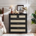 thumbnail image 7 of Leyaoyao Upright 5 Drawer Dressers for Bedroom, Boho Adult Wood Chest of Drawers Storage Cabinet for Living Room, Hallway, Black, 7 of 7
