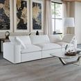 thumbnail image 4 of Sdorens Free Convertible Sectional Sofa Modular Couch,Modern Linen Fabric Sofa for Living Room,Apartment and Small Space,3-Seat Sofa,White, 4 of 15