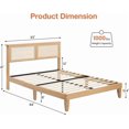 thumbnail image 3 of Ourlova Queen Size Bed Frame with Rattan Headboard, Full Size Bed Frame with LED Lights, with Storage Headboard, No Box Spring Needed, Easy Assembly, 3 of 7