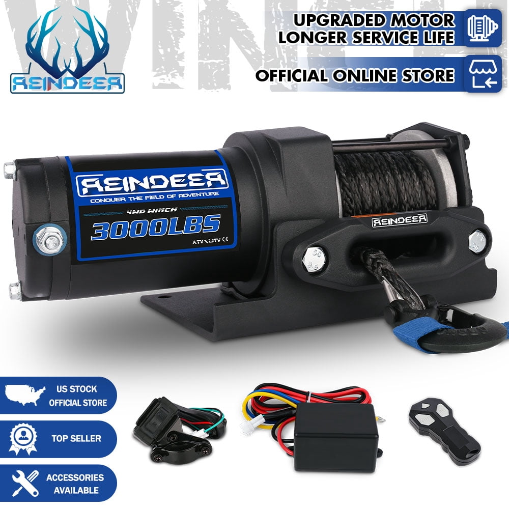 Ktaxon 4500lb Electric Winch with Synthetic Rope, 12V DC ATV UTV