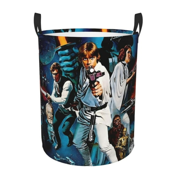 Darth Vader Laundry Basket With Handles, Waterproof Toy Clothes Hamper Storage Bin For Dorm Family (Medium)