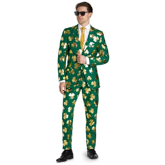 OppoSuits Men's Suits Mr. Clover Clover - US 40 Green