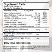 (2 Pack)Eye Vitamin & Mineral Supplement, Lutein & Zeaxanthin , 120 Capsule