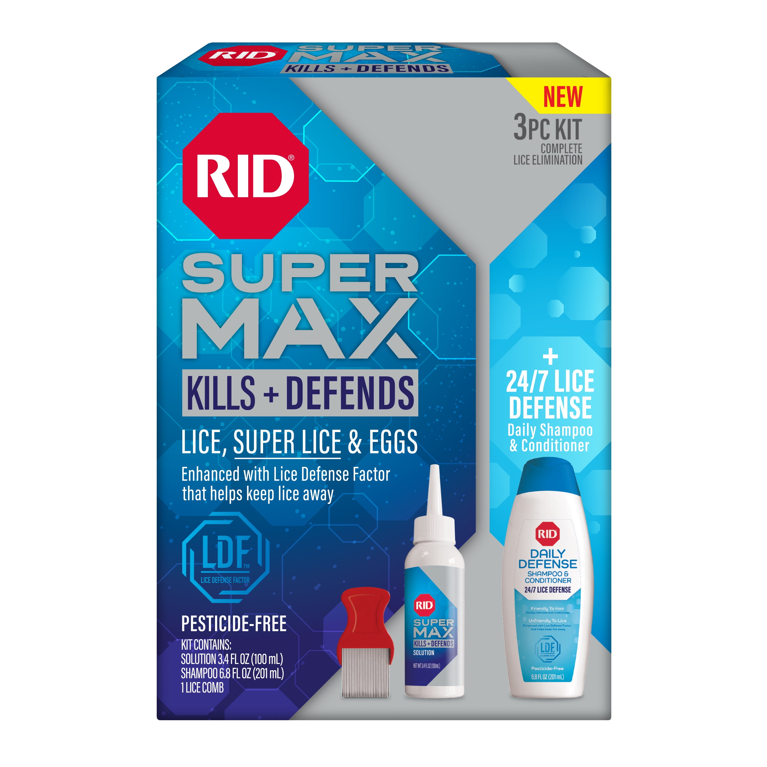 RID Super Max 5in1 Complete Lice Elimination Kit Kills Lice, Super