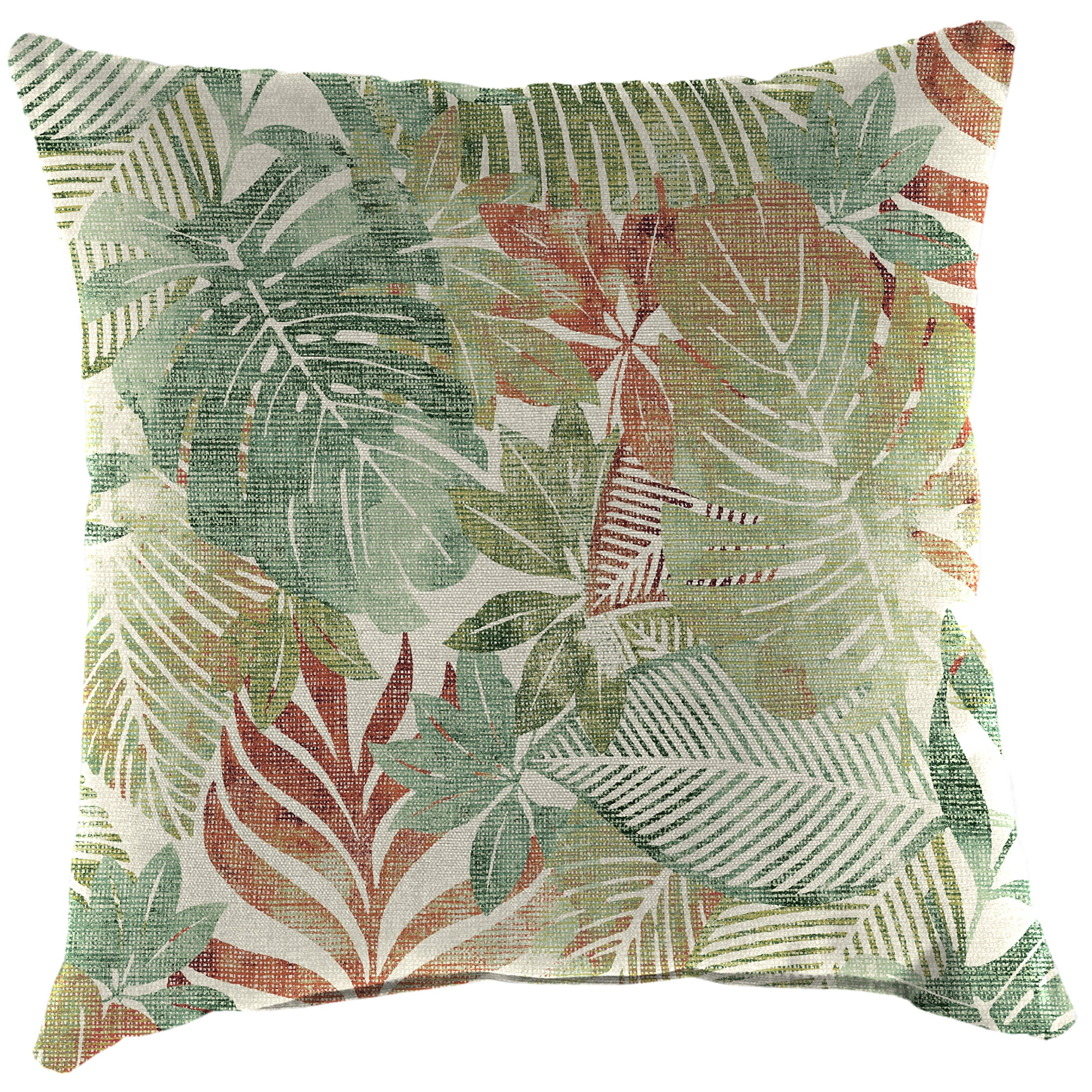 Jordan Manufacturing 18" x 18" Wesley Almond Green Leaves Square Outdoor Throw Pillow (2 Pack)