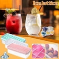 thumbnail image 3 of Vikakiooze Ice Cube Tray with ice scoop, easy-release silicone and with spill-resistant removable lid for cocktails, freezer, stackable ice tray with lid, 3 of 6