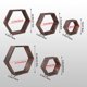 thumbnail image 3 of Estantes flotantes WonFulity con acabado hexagonal de madera flotante, 3 of 6