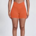 thumbnail image 4 of KPOPLK High Waisted Biker Shorts for Women - 8"/5"/3" Soft Black Spandex Shorts for Workout Volleyball Yoga Dance Shorts,Orange,Size S, 4 of 4