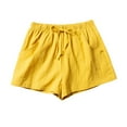 thumbnail image 4 of TTUHYWXI Womens Casual High Waist Cargo Shorts with Pockets Summer Short Hot Pants (Yellow, M), 4 of 6