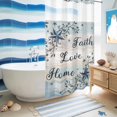 thumbnail image 5 of No Hook Shower Curtain, Vintage Farmhouse Shower Curtains for Bathroom with See Through Top Window, Blue Country Texas Star Vines Wooden Waterproof & Washable Bath Curtain Stand Up Stall 36"x72", 5 of 9
