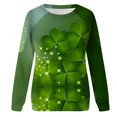 thumbnail image 3 of Camisetas Honeeladyy para el Día de San Patricio para mujer, blusas con estampado de trébol y bendiciones, blusas casuales de manga larga para festividades, camisa holgada, 3 of 4