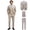 Beige, variant on Men's 4-Piece Single Breasted Notch Lapel Suit Set Includes Jacket, Vest, Dress Pants & Necktie, Premium Fabric Formal Suit Ideal for Business Meetings, Negotiations, Job Interviews