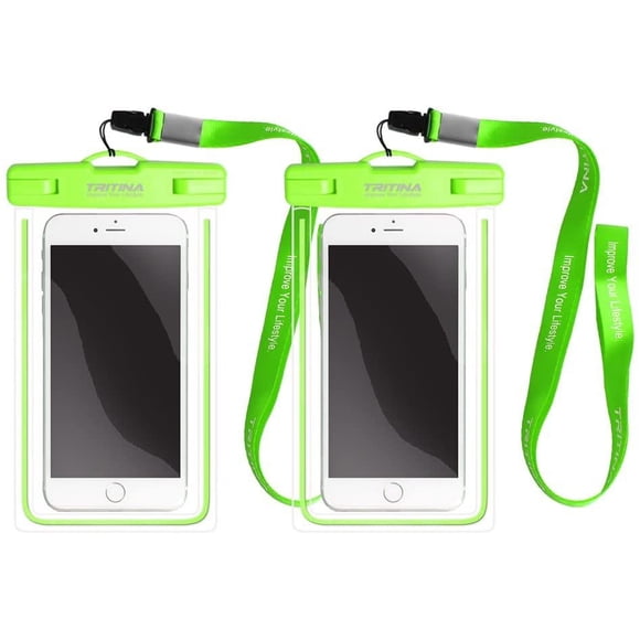Tritina Waterproof Phone Pouch Universal fit Size Up to 6" Any Traveler Outdoor Adventurer Pack of 2