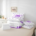 thumbnail image 6 of Feelyou Purple Bow Knot Twin Bedding Sets 7pcs, Butterfly Ribbon Bedding Comforter Set, 6 of 8
