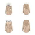 thumbnail image 6 of Lcziwo Cold Weather Coats for Women Winter 2025 Removable Coats Fleece Lined Thicken Puffer Outerwear Sherpa Waterproof Raincoats with Faux Fur Hood Beige,L, 6 of 7