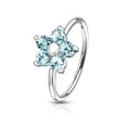 thumbnail image 5 of Cartilage Nose Bendable Hoop with CZ Flower Top Design 20g, 5 of 5