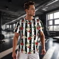 thumbnail image 3 of Wukai Rose Flowers Print Men's Short-Sleeved Mesh T-Shirt,Quick-Dry Short Sleeve Workout T-Shirt-5X-Large, 3 of 8