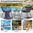 thumbnail image 7 of Ataucjin 3 Piece Patio Bistro Set, Outdoor Acapulco Chairs Set of 2 with Glass Top Table, All Weather Modern Patio Chairs with Cushions, Patio Conversation Bistro Set for Deck, Backyard, Balcony, 7 of 7
