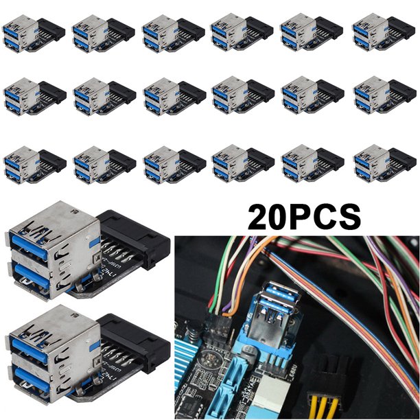 DQrwqpou Adaptador Placa Base USB 3.0 20 Pines A USB 3.0 Doble Tipo A (B)