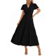 thumbnail image 1 of Vestido PRETTYGARDEN para mujer, midi, casual, cuello en V, verano, con bolsillos, 1 of 6