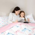 thumbnail image 4 of jejeloiu Watercolor Dolphin Bow Full Size Comforter Sets For Girls,Sweet Nautical Theme Bedding Comforter Set,Pastel Blue,Pink Reversible,3-Piece,1 Comforter and 2 Pillowcases, 4 of 7