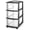 Black, variant on Drawer Tower, 3-Tier Clear Plastic Storage Organizer Cart, Black Frame – Organizing Containers with Wheels for Home, Bathroom, Bedroom, Office, and Classroom
