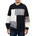 thumbnail image 2 of Men's Fashion Knit Sweater Loose Fit Round Neck Pullover Long Sleeve for Casual Everyday Wear and Winter Holiday Season,Black,2XL, 2 of 5