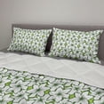 thumbnail image 2 of Floral Comforter & Sham Bedding Set, Nature Themed Pattern with Outline Tropical Flower Petals, 3 pcs Duvet Set Microfiber Filling Quilt, 5 Sizes, Apple Green Olive Green, by Ambesonne, 2 of 4