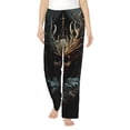 thumbnail image 2 of Lsque Vintage Ornate Skull Print Women's Pajama Pants, Lounge Pant - Comfortable Home Wear,Elastic Waistband, Stylish Design-Small, 2 of 9