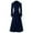 Navy, variant on Lovskoo Women Trendy Swing Double Breasted Pea Coat Slim Notch Lapel Long Vintage Winter Long Overcoat Trench Coat Dress Windbreaker Jacket Black
