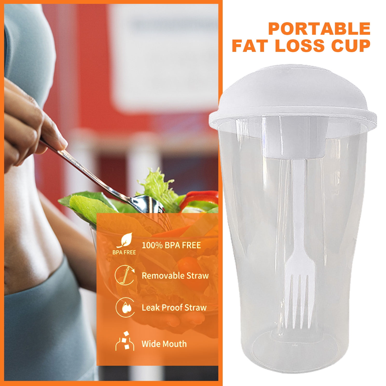 Edfrwws 2022 Keep Fit Salad Meal Shaker Cup,Portable Fruit and