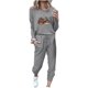thumbnail image 2 of Puntoco Conjunto de tops y pantalones cortos deportivos de manga larga con estampado de Acción de Gracias para mujer Puntoco Puntoco-133, 2 of 6