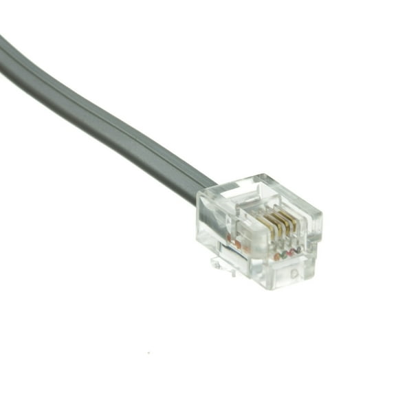 CableWholesale.com - Phone cable - RJ-11 (M) to RJ-11 (M) - 61 cm - flat - silver satin