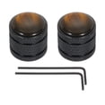 thumbnail image 1 of Uxcell Dome Knobs Guitar Knob 6mm Abalone Top Black Metal Volume Tone Control with Inner Hexagon Spanner 2 Pack, 1 of 6