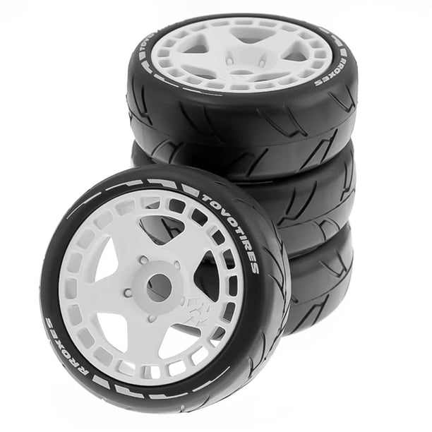 Llantas de Plástico Duraderas para Coche Teledirigido Ounissouiy Accesorios para Modelos ARRMA Team Losi Kyosho VRX HPI Blanco