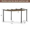 thumbnail image 3 of OverPatio 10' X 13' Pergola with Sun Shade Canopy Patio Metal Shelter for Porch Garden Beach Pavilion Grill Gazebo Modern Yard Grape Trellis Pergola, Khaki, 3 of 6