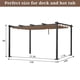 thumbnail image 3 of Zimtown Pérgola Exterior de 10' X 13' con Toldo para el Sol, Refugio de Metal para Patio, Porche, Jardín, Playa, Pabellón, Parrilla, Cenador, Caqui, 3 of 5