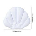 thumbnail image 3 of Foqnuq Pack of 2 Inflatable Seashell Bath Pillows, Spa Headrest & Bathtub Neck Support with 2 Strong Suction Cups, PVC, White Blue Pink - Portable, 3 of 6