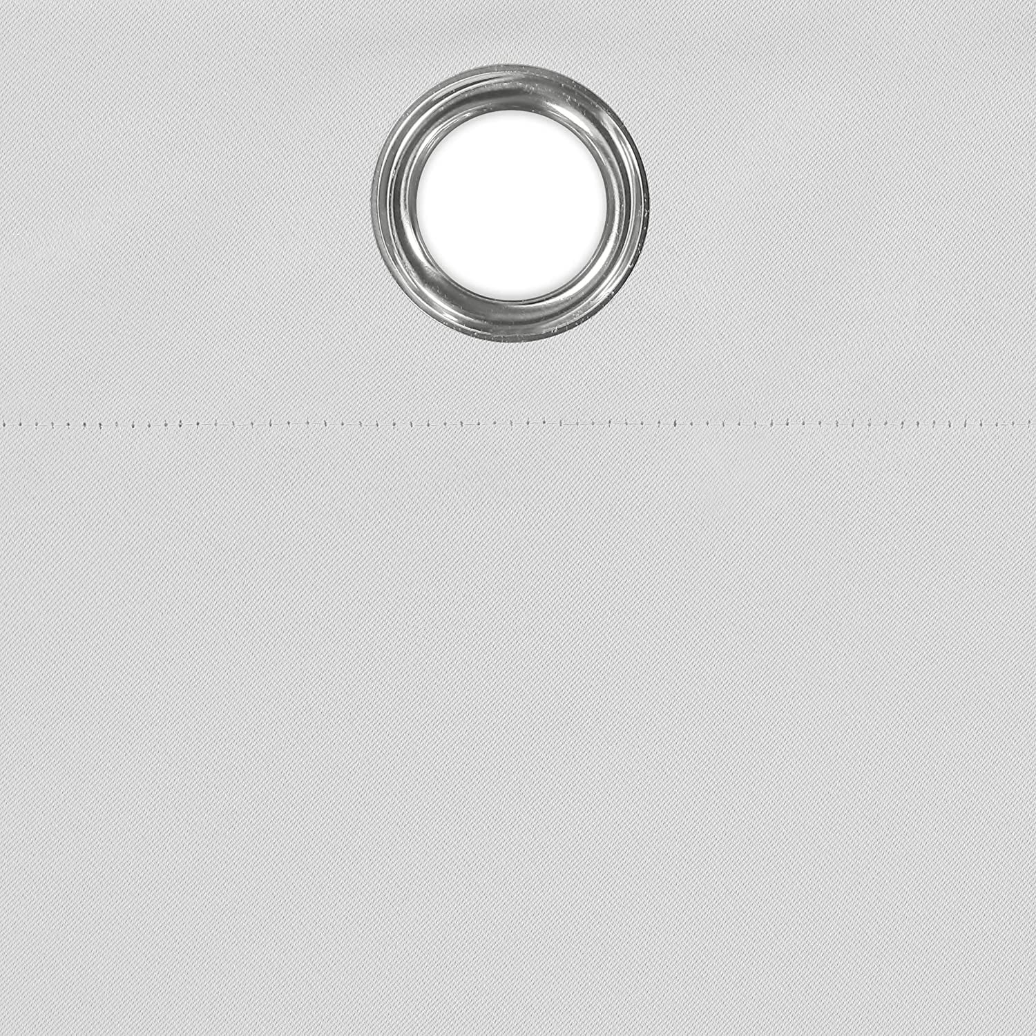 ECLIPSE Bradford Thermal Insulated Blackout Waterproof Grommet Curtain for Outdoor or Patio (1 Panel), 52 in x 95 in, Silver White