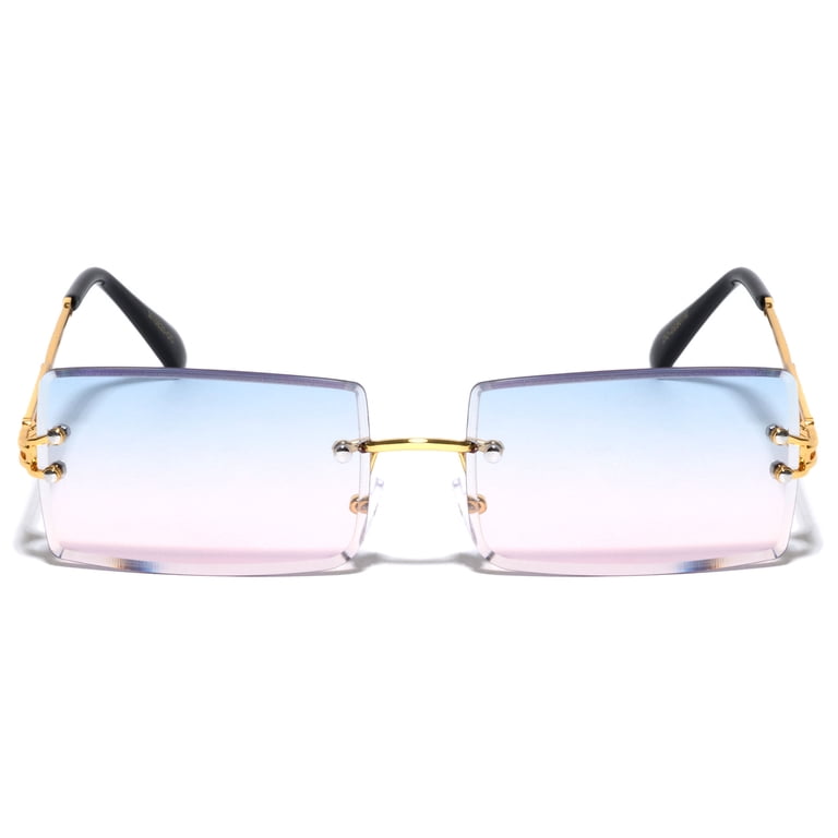 Metal Frameless Rectangle Sunglasses Ultralight UV400 Protection LANGSER Rimless Rectangle Sunglasses for Women Frameless  main image 2